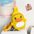 Süße gelbe Enten-Cartoon-Umhängetasche für Kleinkinder und Kinder mit verstellbarem Gurt - Gelb
