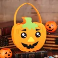 Halloween Filz Kürbis Süßigkeitentasche für Kinder handgemachte DIY Geschenktüte - Halloween-tasche (kürbis-design Nr. 2)