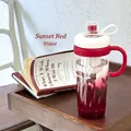Botella de agua de 950 ml con infusor de té en color rojo atardecer - 950ML / Rojo Atardecer Con Cepillo