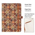 Vintage Bohemian cork notebook with 100 sheets of 80g lined Daolin paper for gift - A5 / Geometric Star Pattern