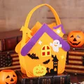 Handgefertigte Halloween-Süßigkeitentasche aus Filz für Kinder mit Geist-Motiven - Halloween-tasche (design Nr. 3: Little House)