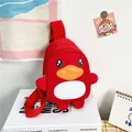 Süße rote Enten-Umhängetasche für Kleinkinder und Kindergartenkinder im Cartoon-Stil - Rot