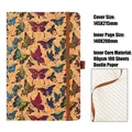Retro butterfly pattern cork notebook with 100 sheets of 80g cream paper for diary - A5 / Colorful Butterfly