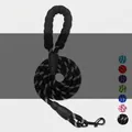Reflective heavy duty dog leash with soft foam handle and metal clip in random colors - XL Recommended Weight (10-14kg) / Round Leash Rope / 0.8 Thickness 1.5m