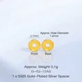 Gros plan d'une perle d'espacement S925 en argent doré de 3,7 mm - Espaceur Concave Double 3.5mm (G-52-13) / 1 Pièce / Or