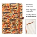Eco-friendly vintage cork notebook with colorful fish pattern and elastic closure - A5 / Bohemian Fish Pattern