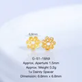 Perle d'espacement dorée en forme de fleur à six pétales pour création de bijoux - Calotte de Perle 6.8mm (G-51-18) / 1 Pièce / Or