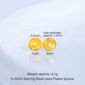 Perle d'espacement ronde en argent S925 plaqué or pour la création de bijoux 5,4mm - Espaceur Rond 5.4mm (G-53-5) / 1 Pièce / Or