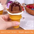 Dettaglio cono gelato al cioccolato finto per esposizione dimensioni 11x6cm - caffè
