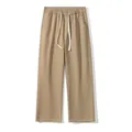 Pantalones casuales de hombre de algodón puro, corte recto y holgado, caqui - S / Caqui Oscuro