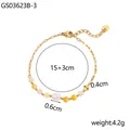 Medidas y dimensiones detalladas de la pulsera bañada en oro 18K con piedras naturales - Estilo Piedra Natural Tonos Amarillos (GS03623B-3)