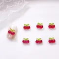 Sommer 3D Kirsch Nagelkunst Anhänger durchscheinend rot für DIY Nageldekorationen - 5# Kleine Doppelkirsche