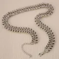 Heavy industrial style silver plated chunky chain necklace with adjustable lobster clasp - Silver Necklace Style 5