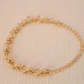 Stylish gold plated iron chain bracelet with textured finish and lobster clasp - Gold Bracelet Style 6