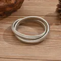 Minimalist silver flexible snake bone metal chain collar necklace or bracelet SKU - Silver Flexible Spiral Choker / 3489 Silver