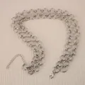 Heavy duty silver plated interlocking circle chain belt accessory for men and women - Silver Necklace Style 7
