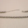 Polished silver plated heavy industry Byzantine style chain bracelet with extender - Silver Necklace Style 8