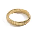 Elegant golden Tubogas style flexible ribbed snake bone ring for women minimalist design - Gold Tubogas Texture Accessory / 3496 Gold