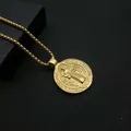Vintage St. Benedikt Medaille Edelstahl Exorzismus Anhänger Halskette in Goldoptik - Nur goldener Anhänger