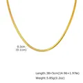 Gold titanium steel flat snake chain necklace with 0.3cm width and adjustable length - 3mm Flat Snake Chain 36+5cm / Gold