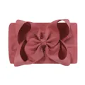 Soft elastic dusty rose nylon baby headband with a large 6.3 inch grosgrain ribbon bow - 暗粉色(141-141)