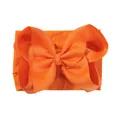 Soft and stretchable orange nylon baby headband with a large 6.3 inch ribbed bow detail - 橙色(751-751)