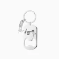 Stainless steel beer bottle opener keychain with Love You Dad engraving for Father's Day - DAD Style (5x2.8cm)