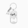 Stainless steel bottle opener keychain with 'LOVE YOU GRANDPA' engraving for gift - GRANDPA Style (5x2.8cm)