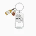 Personalized stainless steel beer bottle opener keychain with engraved charms gift - Beer Style A (5x2.8cm)
