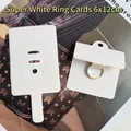 Hochwertige weiße Schmuckdisplay-Karte aus Vanillepapier für Ringe, 6x12cm Format - 6x12cm Superweiß Ring Karte