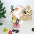 Babbo Natale rosa fatto a mano con lanterna per decorazioni natalizie per la casa. - Babbo Natale Rosa