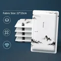 Premium disposable single-pack wet towel with traditional landscape art design packaging - White Landscape Painting (F03) / 23*23cm