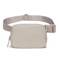 Cream waterproof polyester belt bag for outdoor sports and casual daily wear - Below 20L / Beige