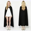 Classic long black Halloween cloak for adults, front and back view of the cape. - Single Layer 28-Gauge Without Hat