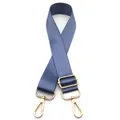 Adjustable replacement blue nylon shoulder strap for bags with gold metal hardware. - Lake Blue
