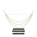 Detailed view of a three-layer acrylic pearl Christmas garland with hooks, 56-66cm long - Style 3 (Long with Gold Beads)