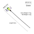 Green dragonfly cat teaser stick with 53cm long wand for interactive pet play - Green Dragonfly Shape Woolen (TB13112)