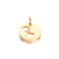 Gold polished stainless steel circular pendant with keyhole cutout for DIY jewelry making - Keyhole Symbol / Gold