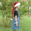 Bonnet de Noël en peluche rouge extra-long pour enfants et adultes, accessoire festif - Style Rouge Extra Long Enfant (75CM) / Rouge/Blanc