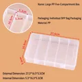 Transparente Kunststoff-Organizer-Box mit 5 Fächern und detaillierten Maßangaben - PP Große 5 Fächer (27.5*16.5*5.5CM)