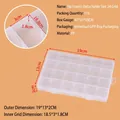Transparente Kunststoff-Organizer-Box mit 24 Fächern für Perlen und Handwerk - 24 Fächer ohne Einsätze (19*13*2CM)