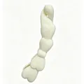 Cream heart-shaped banana hair clip for elegant ponytail styling and secure hold - Bow-shaped - White
