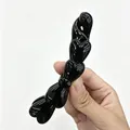 Pince à cheveux banane noire brillante avec détails cœur et nœud pour coiffure femme - Style Nœud / Noir Brillant