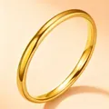 Minimalist stainless steel ring for women in an elegant golden finish and smooth texture - Size 5 / Gold Inner and Outer Ball (27-D-5)