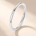 Elegant minimalist silver stainless steel ring with a single square-set crystal. - Size 5 / Steel Color Single Zirconia 1mm (10-C-7)