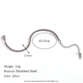 Silbernes Edelstahl-Box-Kettenarmband, 2,5 mm breit mit 15+5 cm verstellbarer Länge. - 2.5mm Box-Kette (15+5cm) / Silber