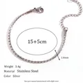 Minimalist silver-toned stainless steel link chain bracelet with 2mm width and adjustable length - 2.2mm Hammered Round Pearl Link Chain (15+5cm) / Silver
