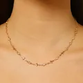 Collier doré élégant avec pendentifs étoile à quatre branches et cristaux clairs - Collier Étoile à Quatre Branches / Périmètre 38+5cm / Or