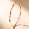 Minimalist rose gold geometric faceted stainless steel ring with mirror finish - US 5 / Rose Gold