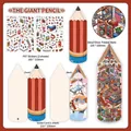 DIY 3D scene stickers set with giant pencil design and PET decorative sheets for kids gift - Giant's Pencil (Today's Business Vol. 44)